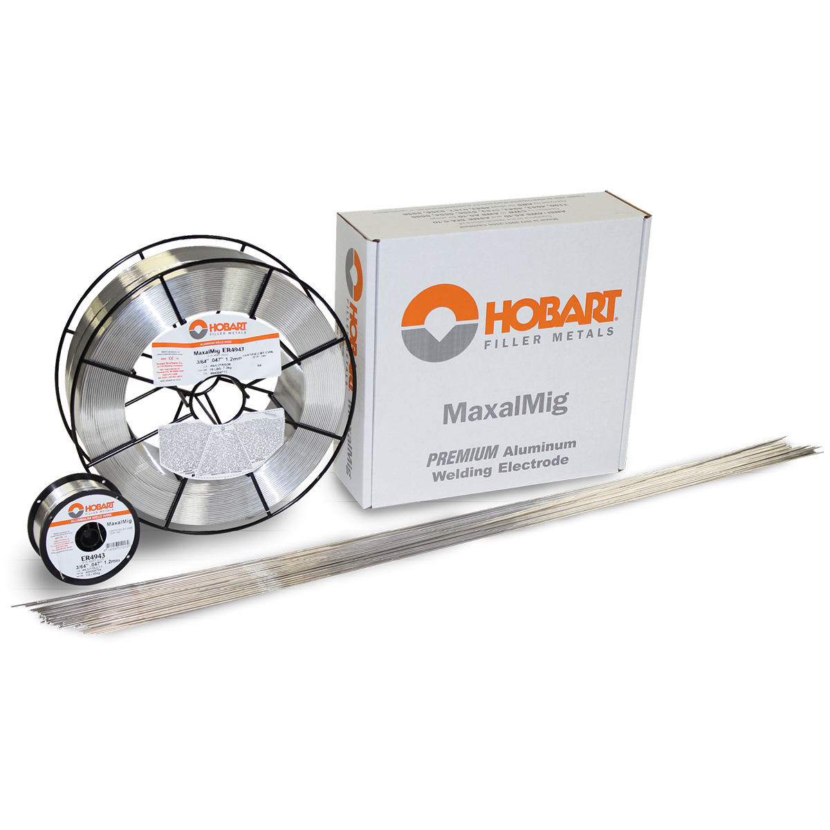 Hobart Brothers Company® MaxalMig® Aluminum Solid MIG Wire ER4943 Aluminum 0.035in 1LB Plastic Spool